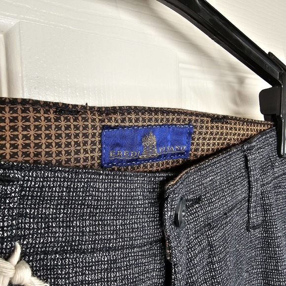 Eredi Pisano Academy Dress Pants Size 46EU 30US Slim Fit Black White Heather New - Picture 3 of 7